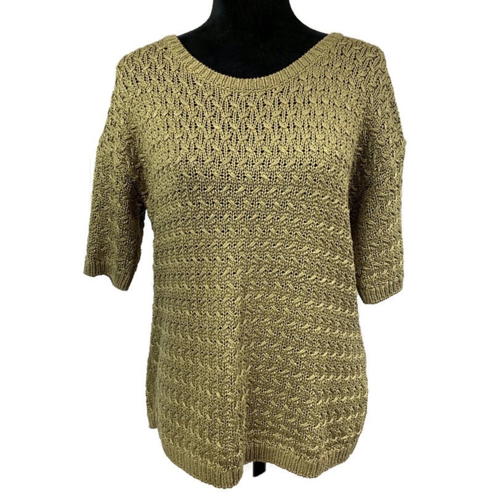 Coldwater Creek Olive Green Scoop Neck Sweater